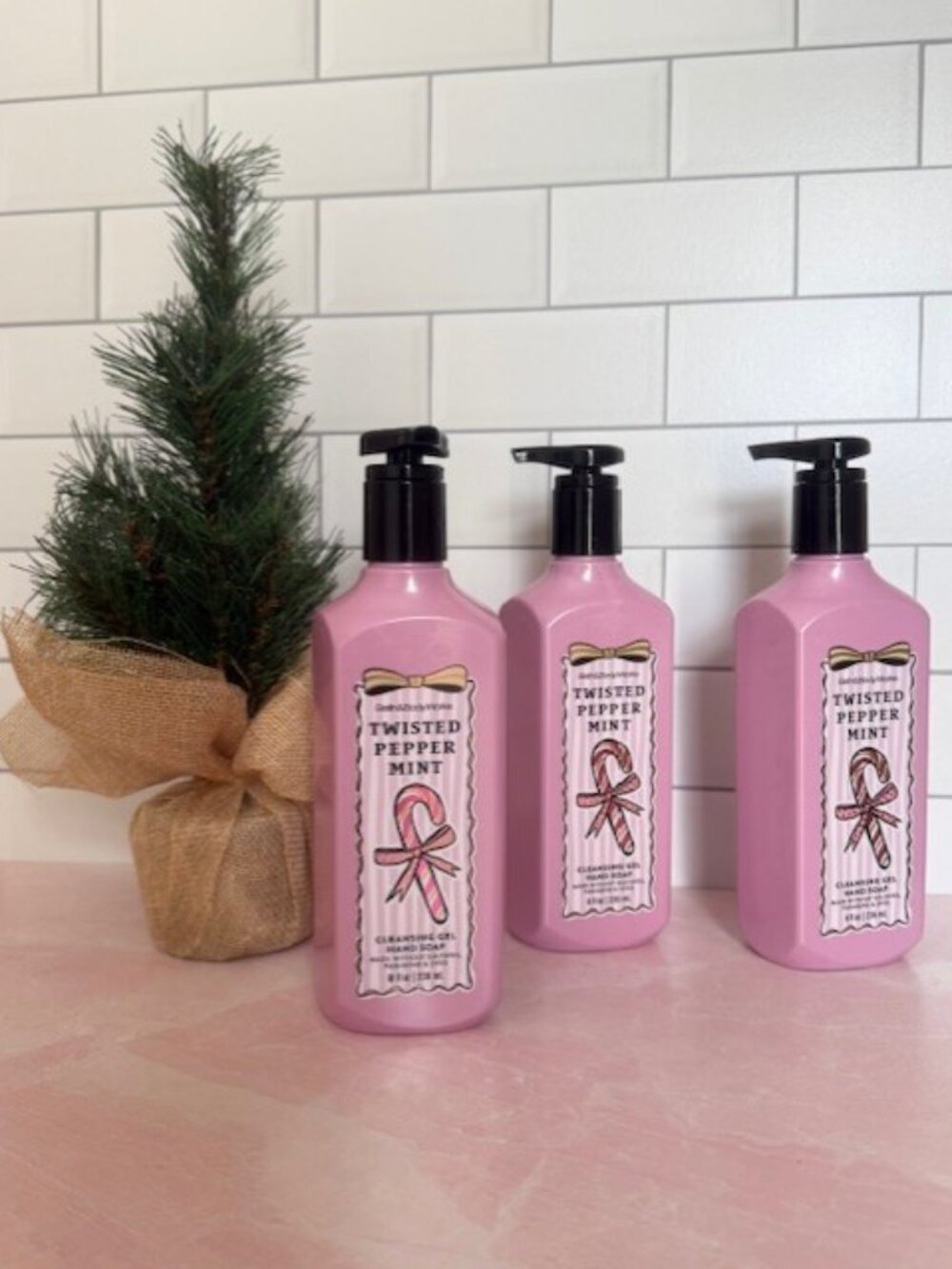 Bath and Body Works Twisted Peppermint Gel Hand Soap (set of 3)